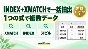INDEX＋XMATCHとスピルで複数データを一括抽出する方法【数式コピー不要】